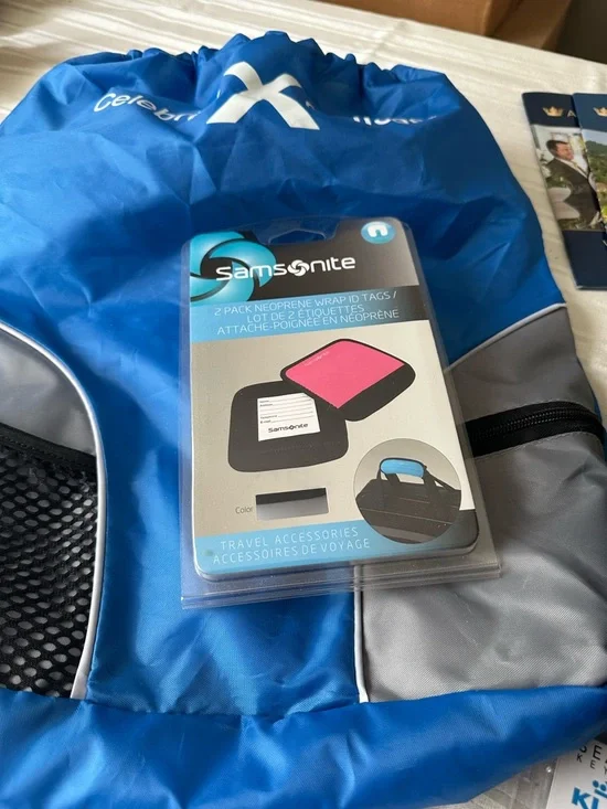 Branded Travel Accessory Set with Blue Nylon Drawstring Back Pack - Picture 3 of 13